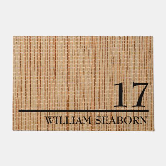Persoonlijk Modern Rustic House Number en Name Deurmat (Voorkant)