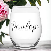 Persoonlijk modern schrift wijnglas zonder voet