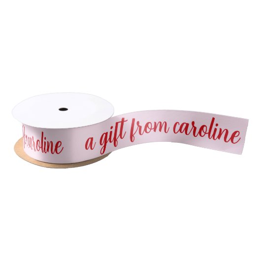 Persoonlijk modern script Cute Rood & Roze Vakanti Lint (Spoel)