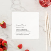 Persoonlijk Modern Script Feiten Bruiloftspapier Servet (Insitu)