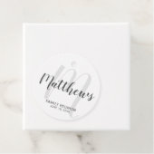 Persoonlijk modern script monogram & naam van fami bedankjes labels (In situ)