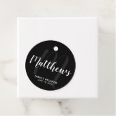 Persoonlijk modern script monogram & naam van fami bedankjes labels (In situ)