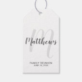Persoonlijk modern script monogram & naam van fami cadeaulabel (Voorkant)