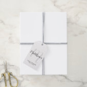Persoonlijk modern script monogram & naam van fami cadeaulabel (Met Touw)
