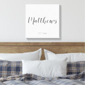 Persoonlijk modern script monogram & naam van fami canvas afdruk (Insitu (Slaapkamer))