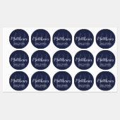 Persoonlijk modern script monogram & naam van fami labels (Vel)