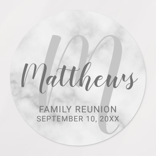 Persoonlijk modern script monogram & naam van fami labels (Design 1)