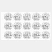 Persoonlijk modern script monogram & naam van fami labels (Vel)