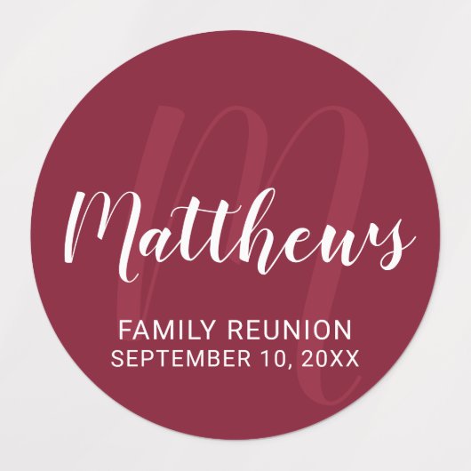 Persoonlijk modern script monogram & naam van fami labels (Design 1)