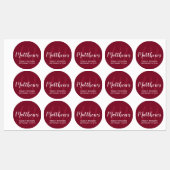 Persoonlijk modern script monogram & naam van fami labels (Vel)