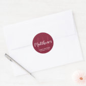Persoonlijk modern script monogram & naam van fami ronde sticker (Envelop)