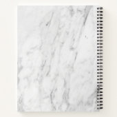 Persoonlijk modern wit marmeren keukenrecept notitieboek (Achterkant)