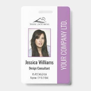 Persoonlijk modern zakelijk paars personeels-ID Badge