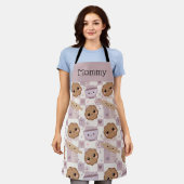 Persoonlijk Moeder Schort Kawaii Cookie Gingham Ba (Gedragen)