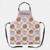 Persoonlijk Moeder Schort Kawaii Cookie Gingham Ba (Voorkant)