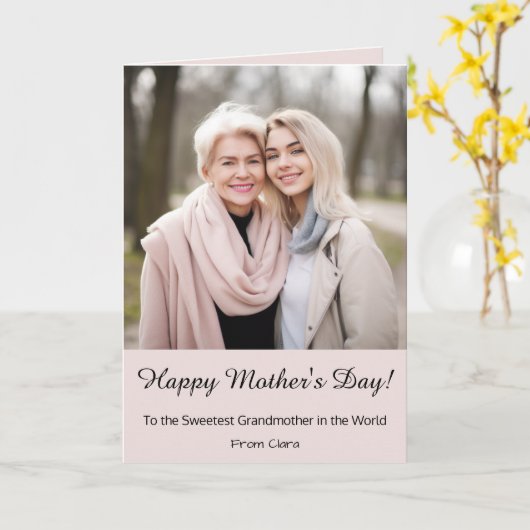 Persoonlijk Moederdag Kaart (Gele Bloem)