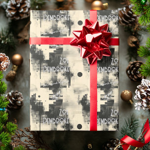 Persoonlijk monochroom & zilver elegant cadeauverp cadeaupapier
