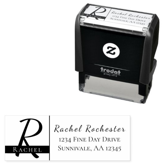 Persoonlijk monogram adres Zelfinkend stempel (In situ)