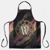 Persoonlijk Monogram Agate Roze Rustieke Metalen L Schort (Voorkant)