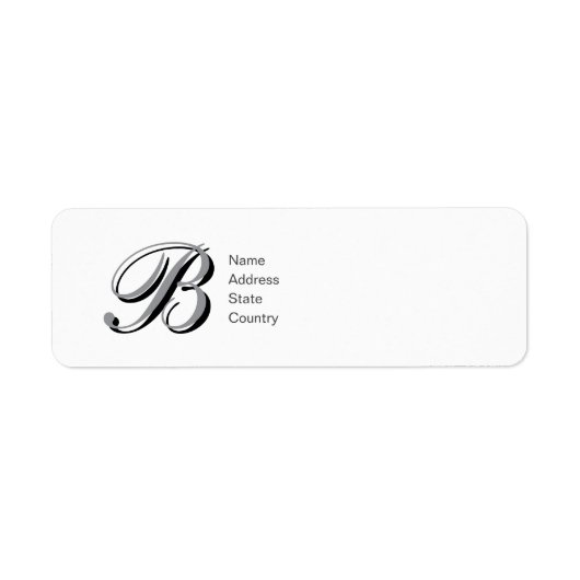 Persoonlijk Monogram B Script Retouradres Label (Voorkant)