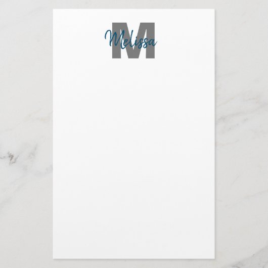Persoonlijk Monogram Briefpapier (Voorkant)