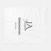 Persoonlijk monogram bruidsjonker getuige naam dat fleece deken (Voorkant (Horizontaal))