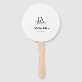 Persoonlijk monogram bruidsjonker getuige naam dat handwaaier (Achterkant)
