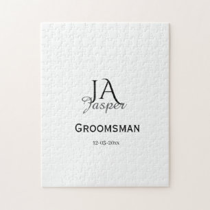 Persoonlijk monogram bruidsjonker getuige naam dat legpuzzel