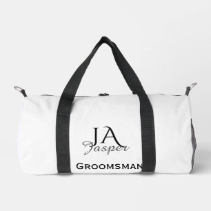 Persoonlijk monogram bruidsjonker getuige naam dat plunjezak
