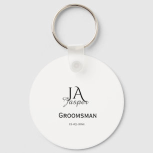 Persoonlijk monogram bruidsjonker getuige naam dat sleutelhanger