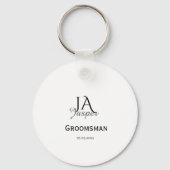 Persoonlijk monogram bruidsjonker getuige naam dat sleutelhanger (Achterkant)
