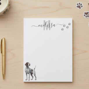 Persoonlijk monogram Duitse staande hond  Notitieblok