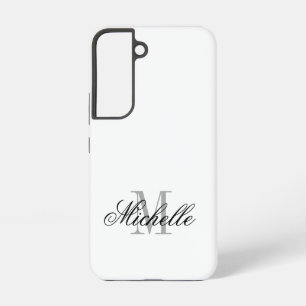 Persoonlijk monogram elegante script typografie samsung galaxy hoesje