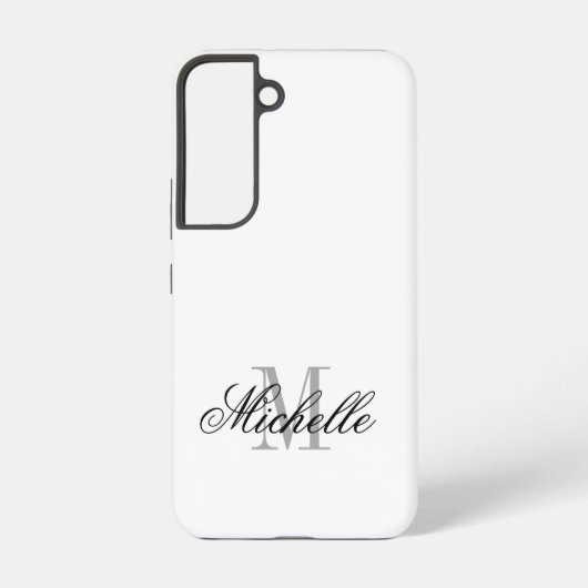 Persoonlijk monogram elegante script typografie samsung galaxy hoesje (Achterkant)