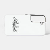 Persoonlijk monogram elegante script typografie samsung galaxy hoesje (Achterkant horizontaal)