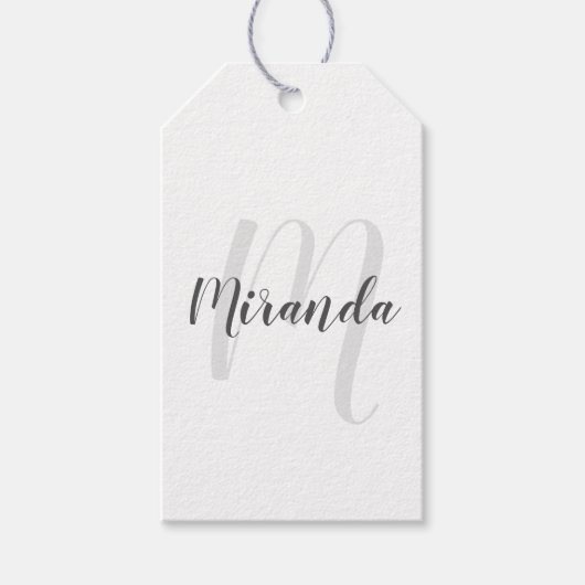 Persoonlijk monogram en naam cadeaulabel (Voorkant)