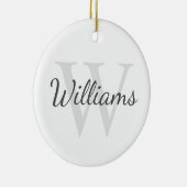 Persoonlijk monogram en naam keramisch ornament (Rechts)