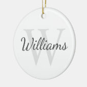Persoonlijk monogram en naam keramisch ornament (Links)