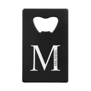 Persoonlijk monogram en naam kredietkaart flessenopener