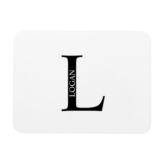 Persoonlijk monogram en naam magneet (Horizontaal)
