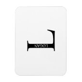 Persoonlijk monogram en naam magneet (Verticaal)