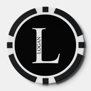Persoonlijk monogram en naam poker chips