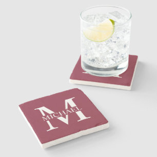 Persoonlijk monogram en naam stenen onderzetter