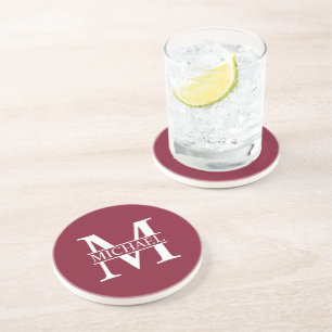 Persoonlijk Monogram en Naam Zandsteen Onderzetter