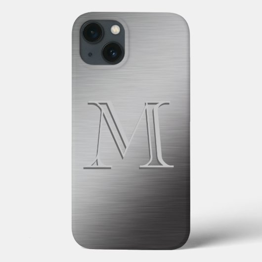 Persoonlijk Monogram geborsteld Metaal Kijken Case-Mate iPhone Case (Achterkant)