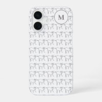 Persoonlijk monogram geiten zwart-wit lijnkunst