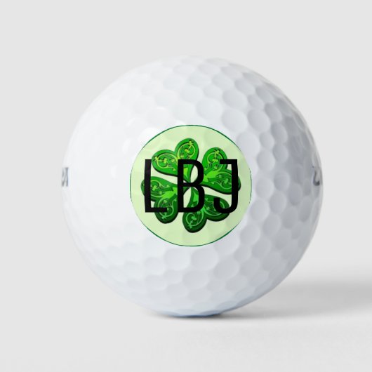 Persoonlijk monogram geluksbrenger vierbladige kla golfballen (Voorkant)
