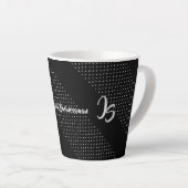 Persoonlijk monogram Geometric Trendy Black Patter Latte Mok (Rechterhoek)