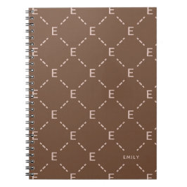 Persoonlijk monogram geometrisch patroon notitiebo notitieboek