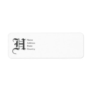 Persoonlijk Monogram H Retouradreslabel Etiket